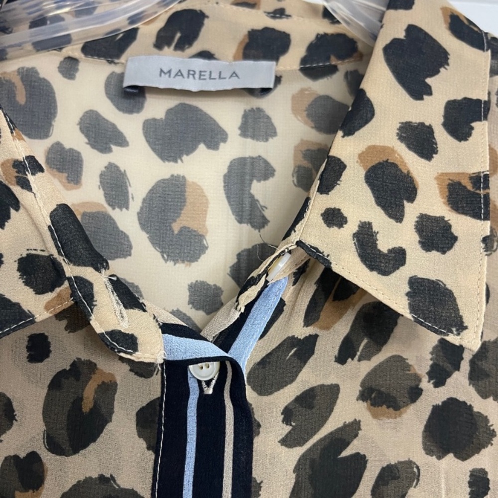Marella Leopard Silk Dress Sz 14 - Picture 5 of 8